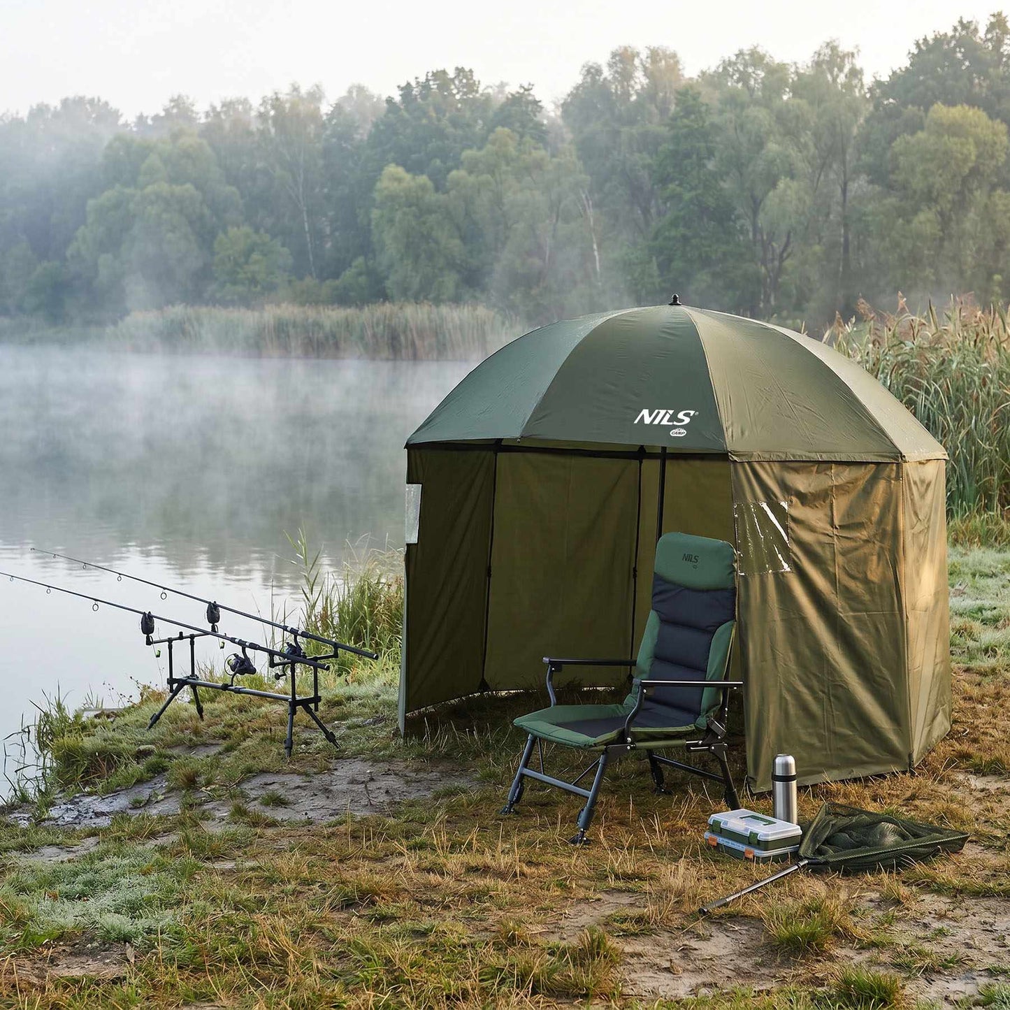 Fishing Umbrella With Side Walls, 250 cm Canopy