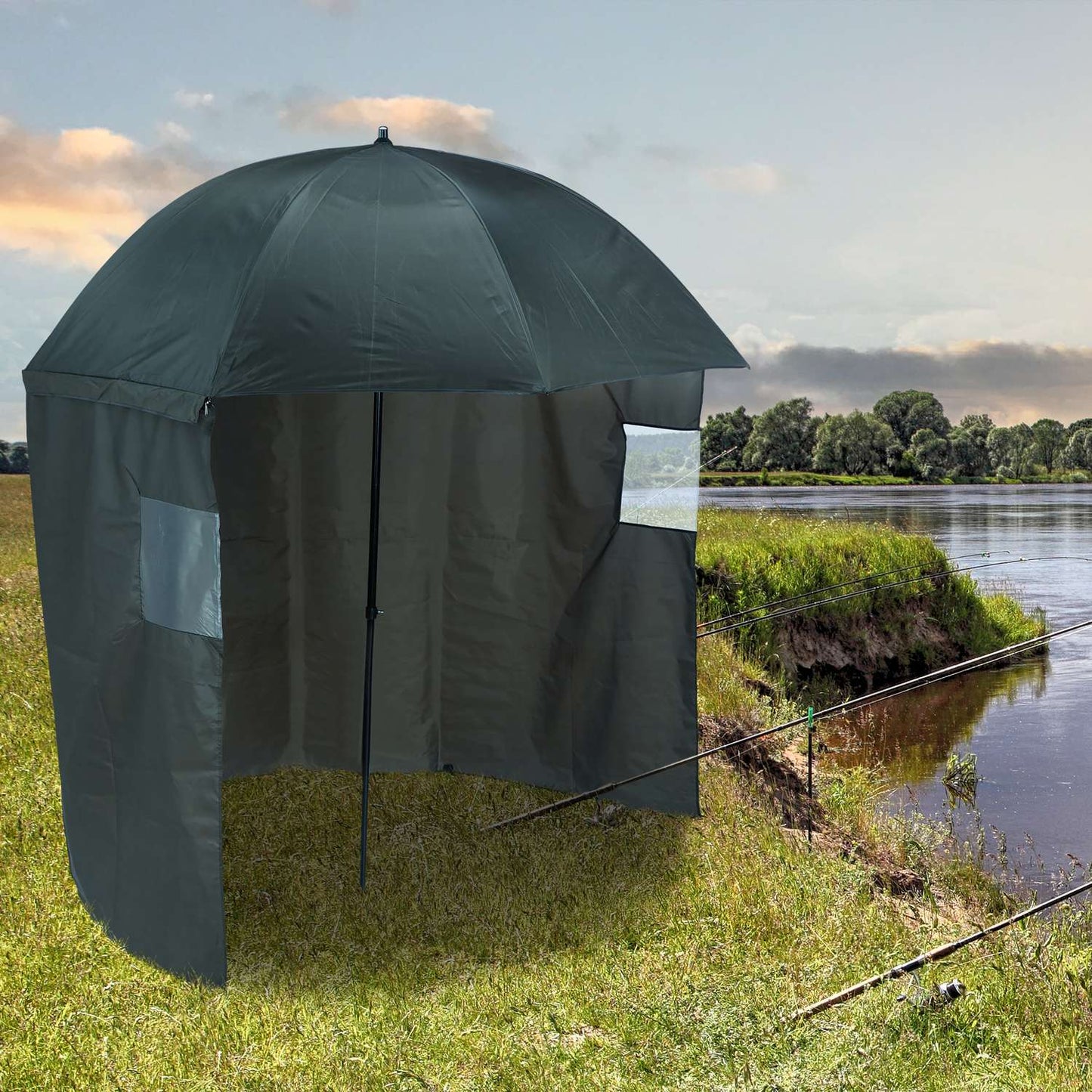 Fishing Umbrella with Side Panel