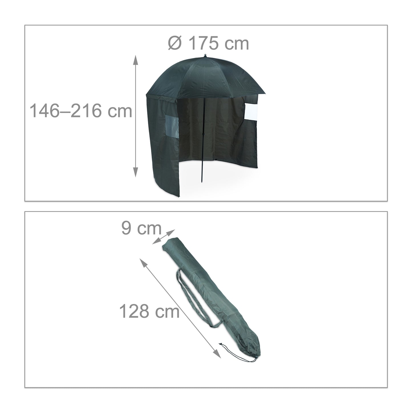 Fishing Umbrella with Side Panel