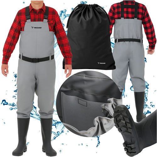 Fishing Waders, PVC, Non-Slip Sole, Size 44