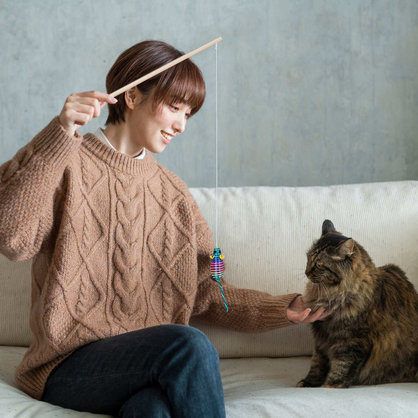 Fishing rod for cat, set of 5
