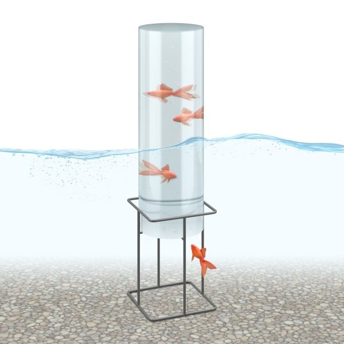 Fish pillar for pond garden