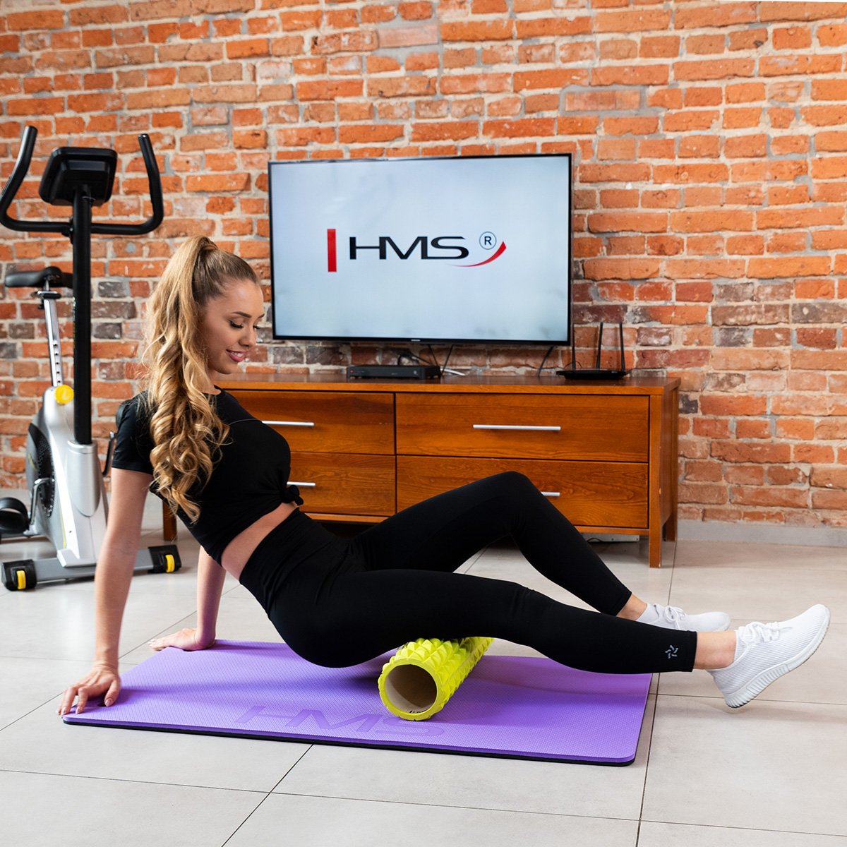 Fitness Mat EVA, 120x60cm, 15mm, Violet-Black