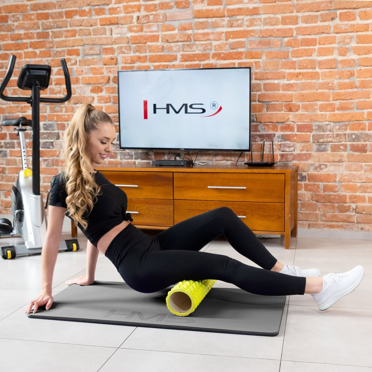 Fitness Mat, Light Grey-Black, 120x60cm, EVA 15mm