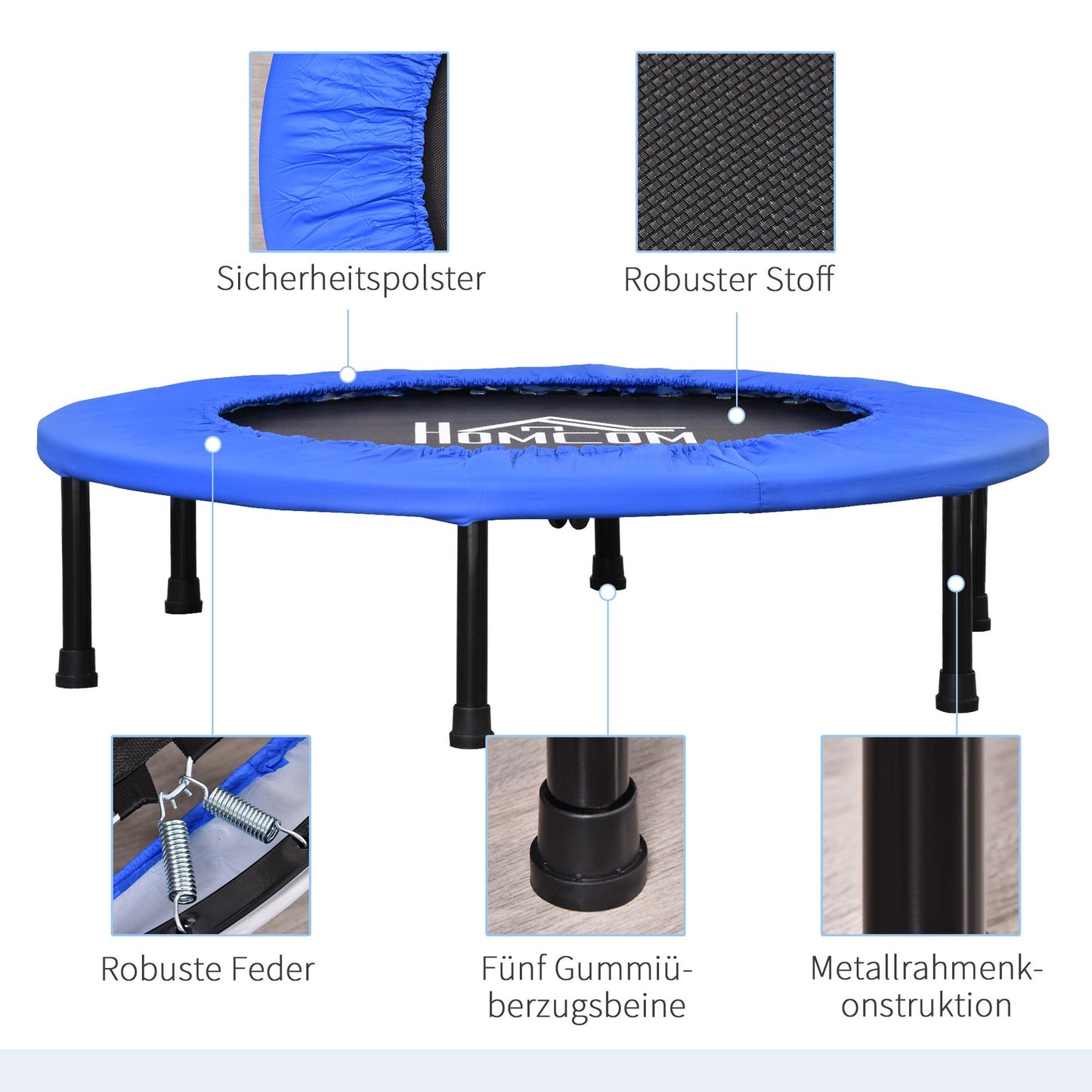 Fitness trampoline, Ø91 cm, 100 kg load, non-slip feet