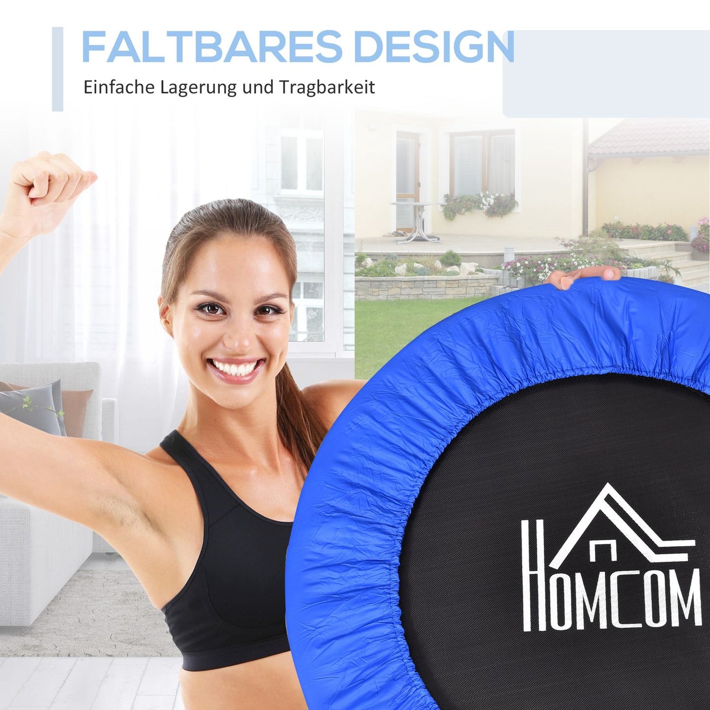 Fitness trampoline, Ø91 cm, 100 kg load, non-slip feet