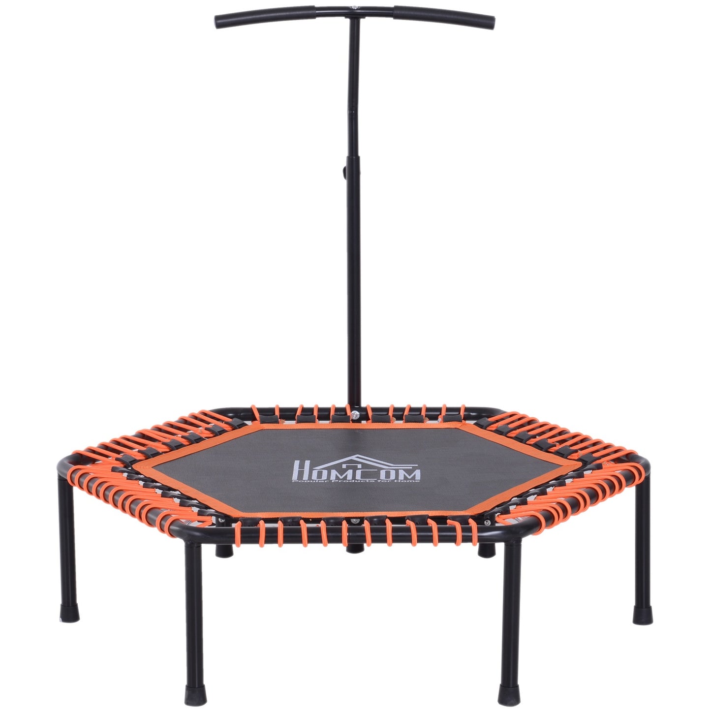 Fitness trampoline for yoga, steel frame, black and orange