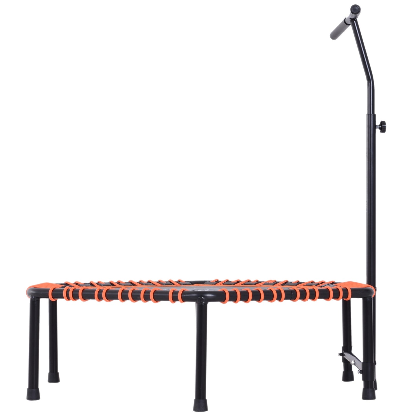Fitness trampoline for yoga, steel frame, black and orange