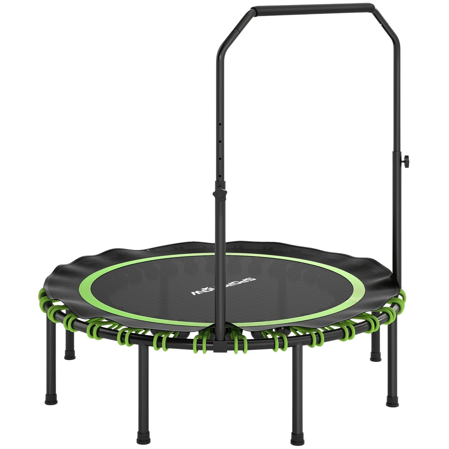 Fitness Trampoline with Adjustable Handle, Indoor/Outdoor, Green