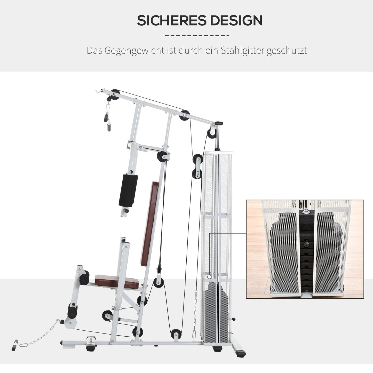 Home Gym Station, 45kg Total, Press Arm & Leg Developer