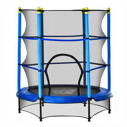 Fitness trampoline for children with safety net, Ø140 cm, 45 kg Limit