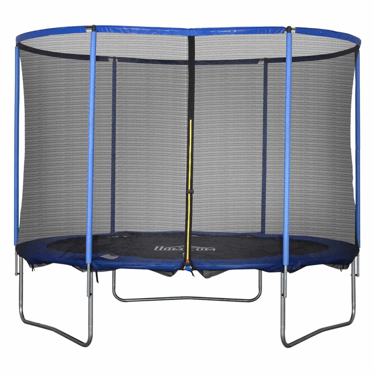 Fitness trampoline with safety net, blue/black, Ø305 cm
