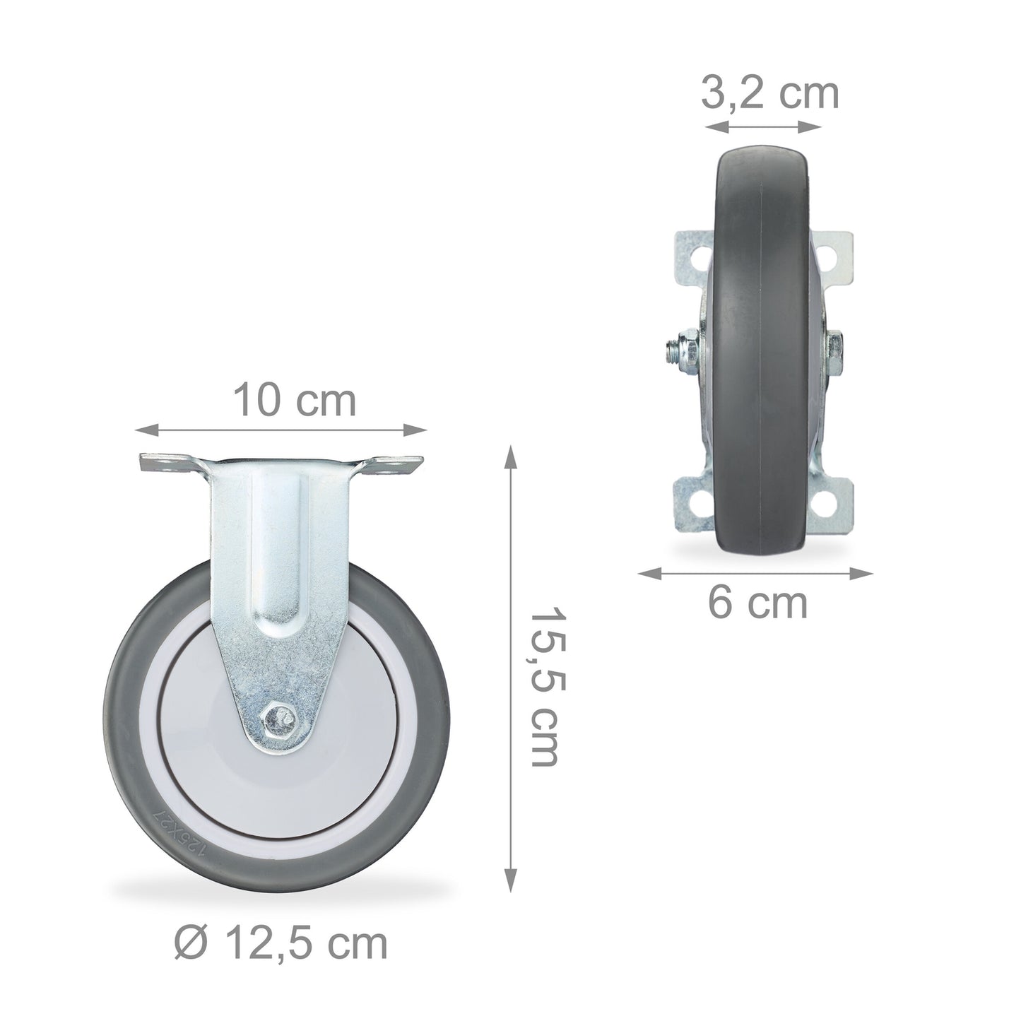 Fixed wheels, 4-pack