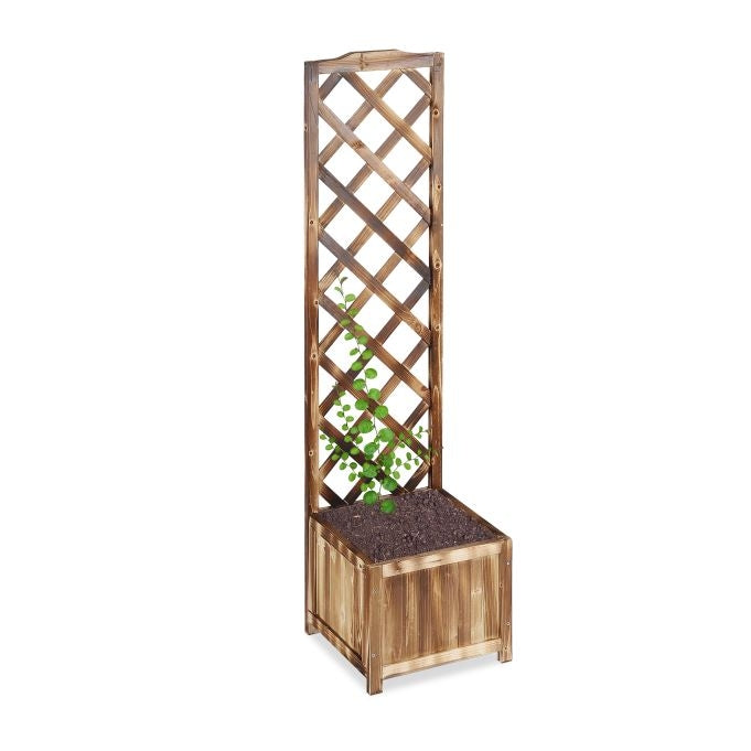 Flamed Planter Box with Trellis