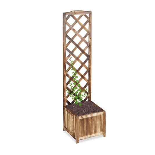 Flamed Planter Box with Trellis