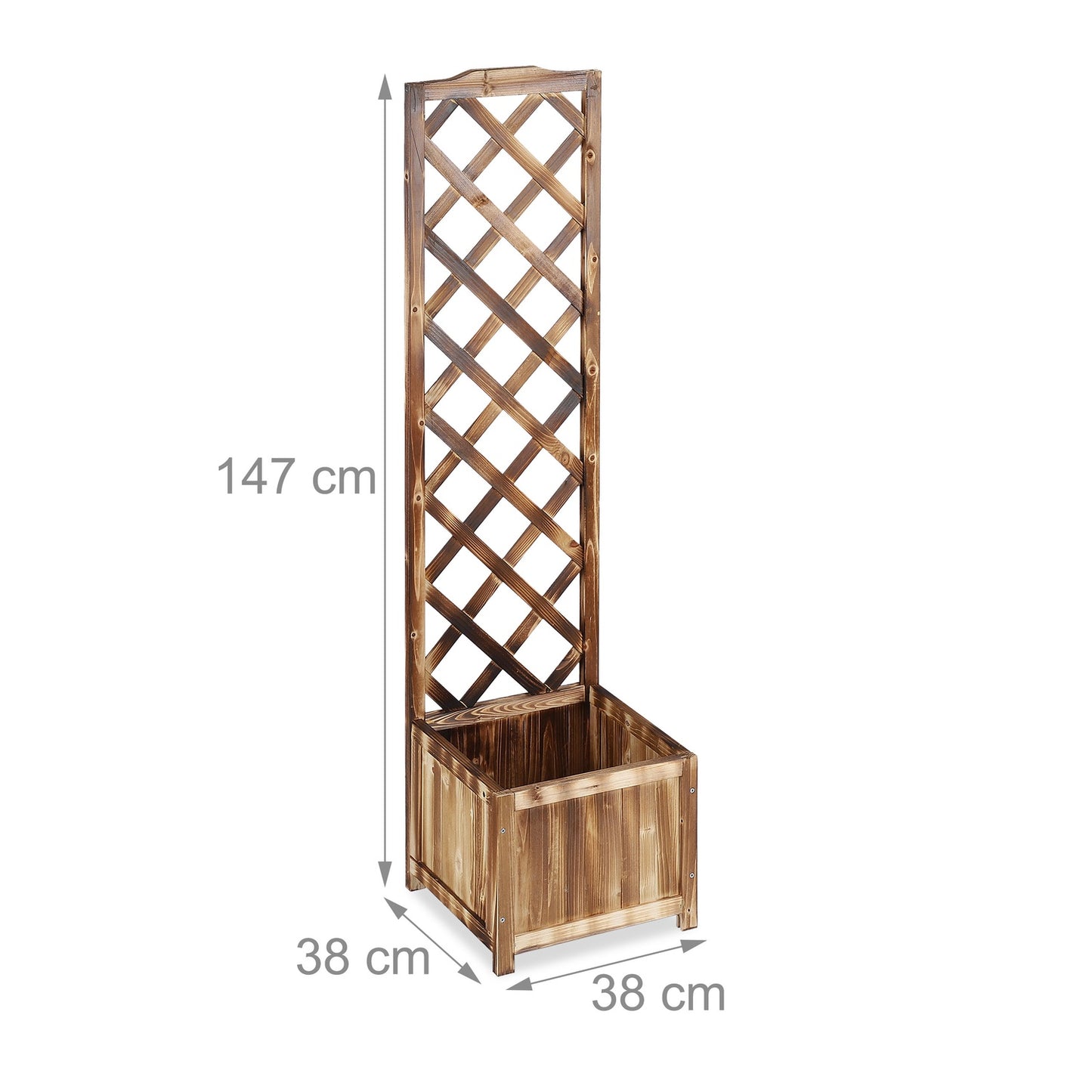 Flamed Planter Box with Trellis