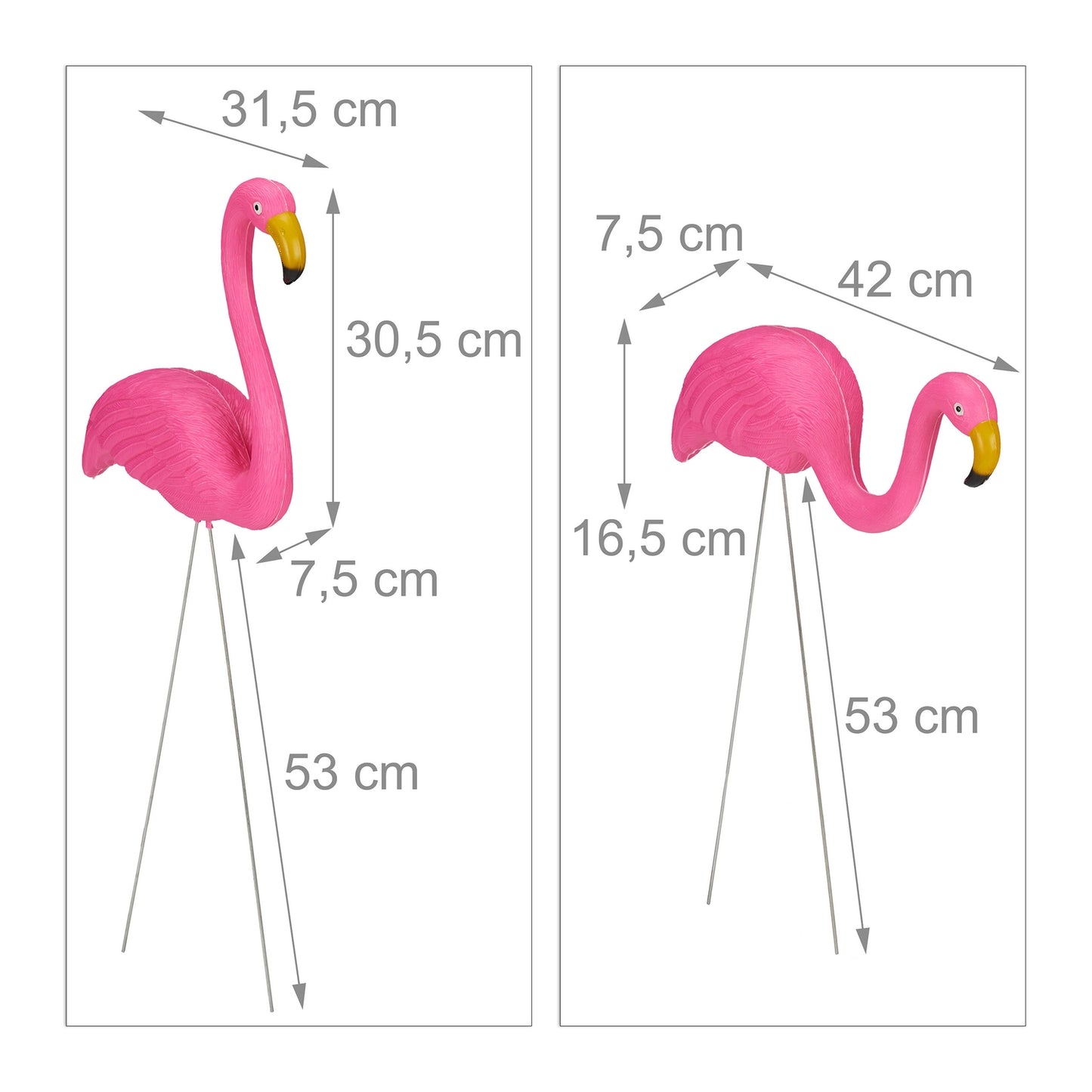 Flamingo Ornament Set of 2