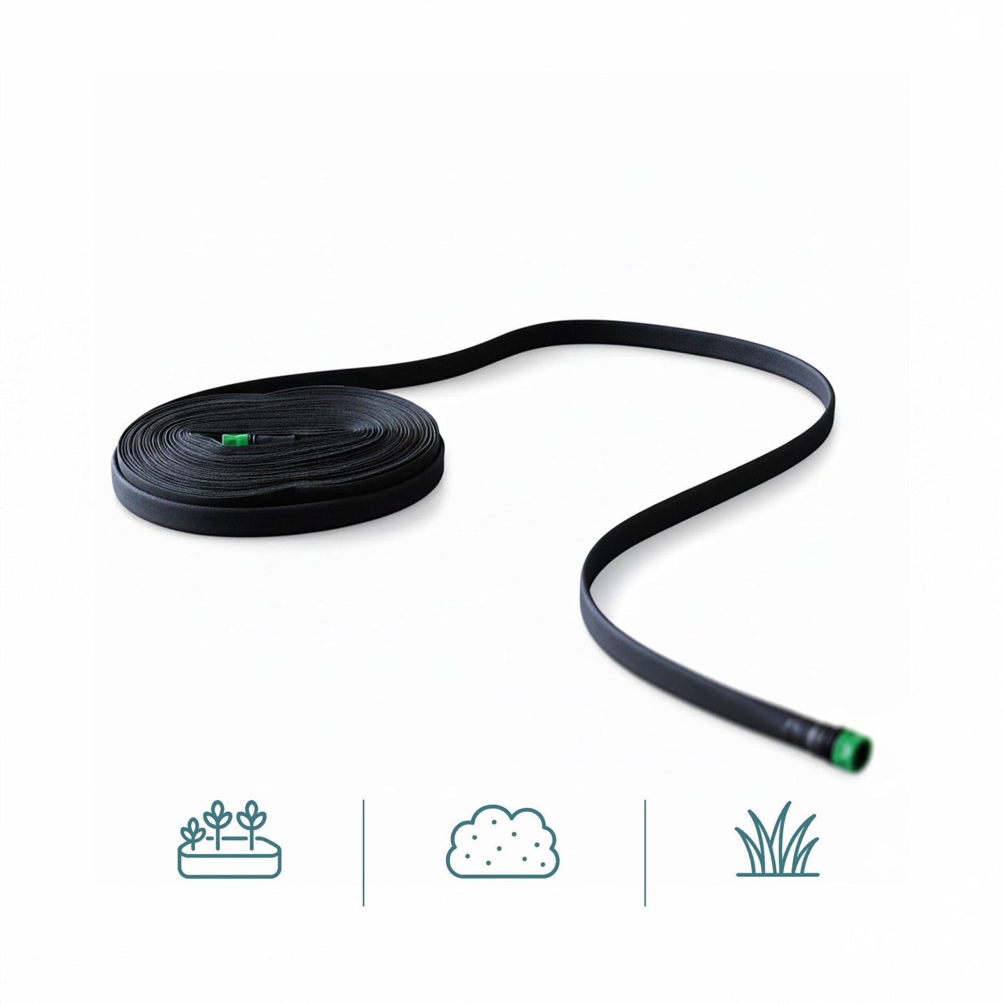 Flat Drip Hose for Hedges and Beds, Flexible Design