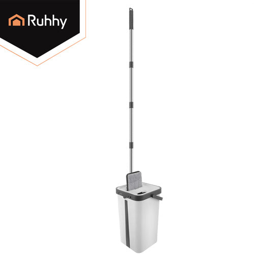 Flat Mop with 11L Dual-Chamber Bucket & 3 Pads