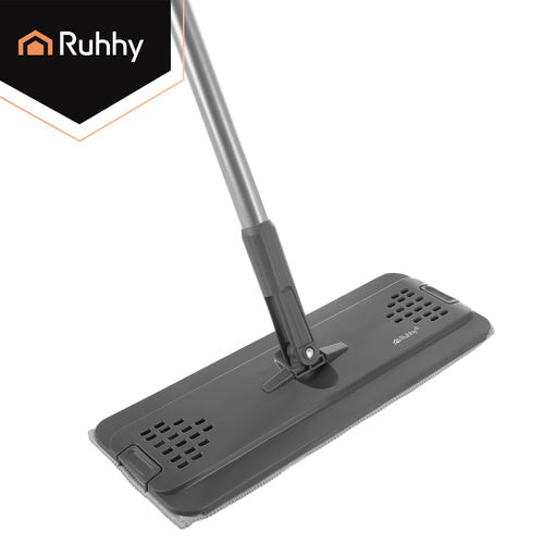 Flat Mop with 8.5L Dual-Chamber Bucket & 3 Pads