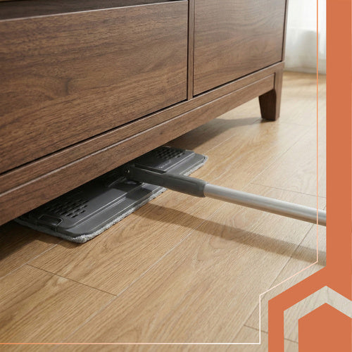 Flat Mop with 8.5L Dual-Chamber Bucket & 3 Pads