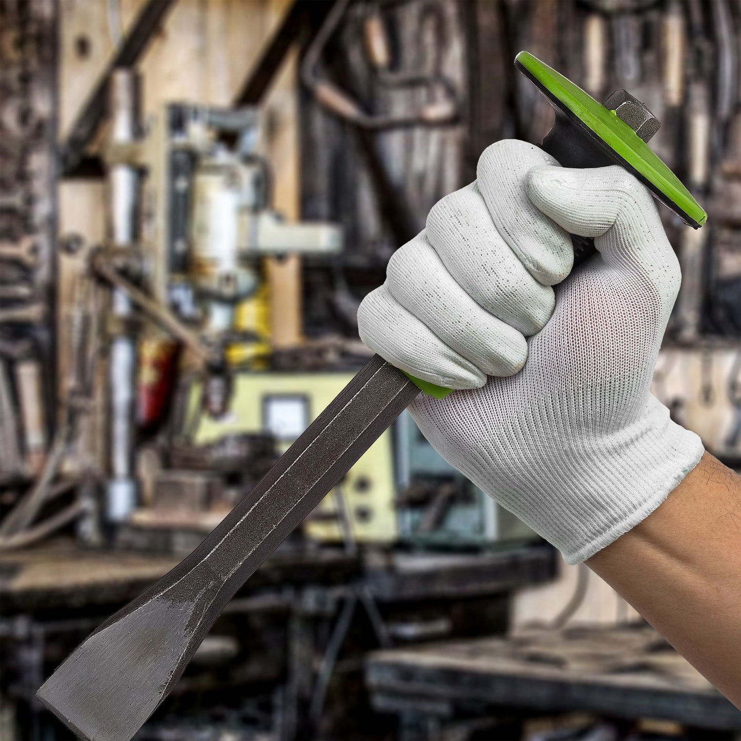 Flat chisel with hand guard