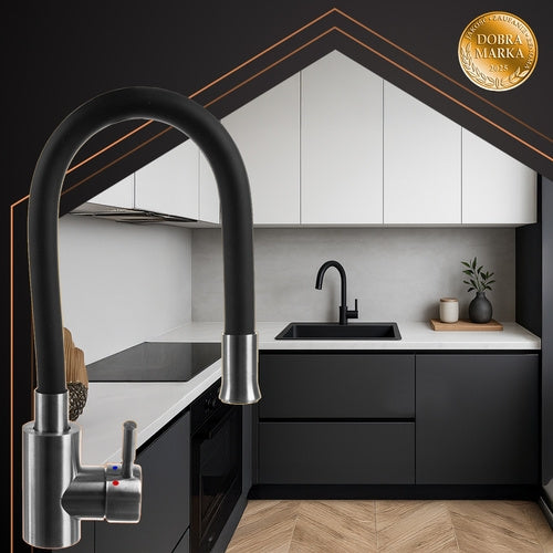 Flexible Spout Kitchen Faucet - Stainless Steel