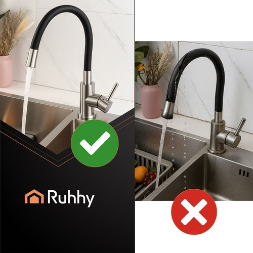 Flexible Spout Kitchen Faucet - Stainless Steel