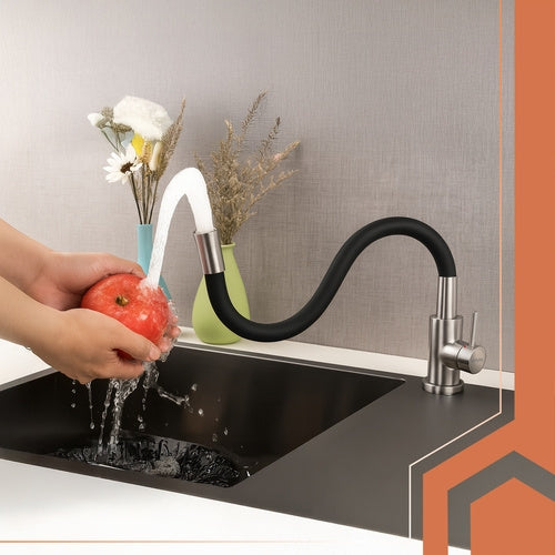 Flexible Spout Kitchen Faucet - Stainless Steel