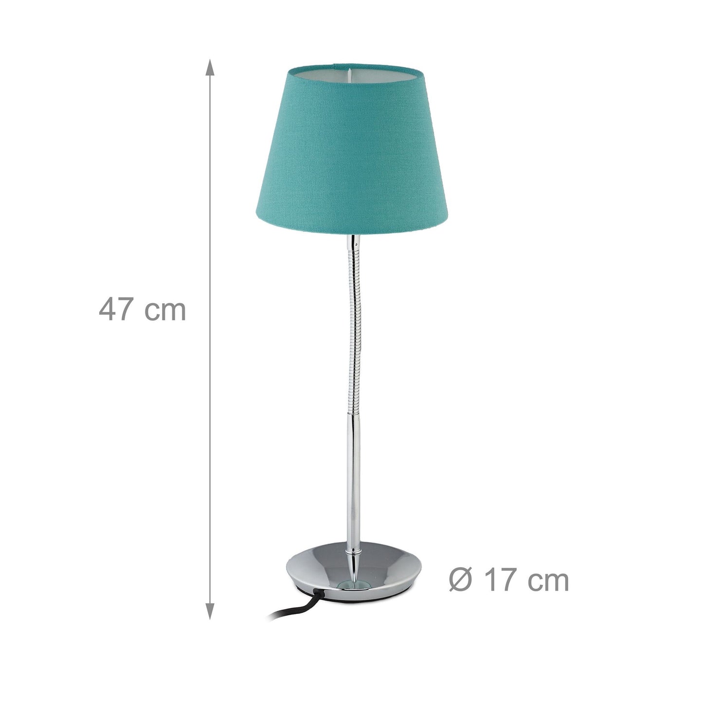 Flexible table lamp with fabric shade