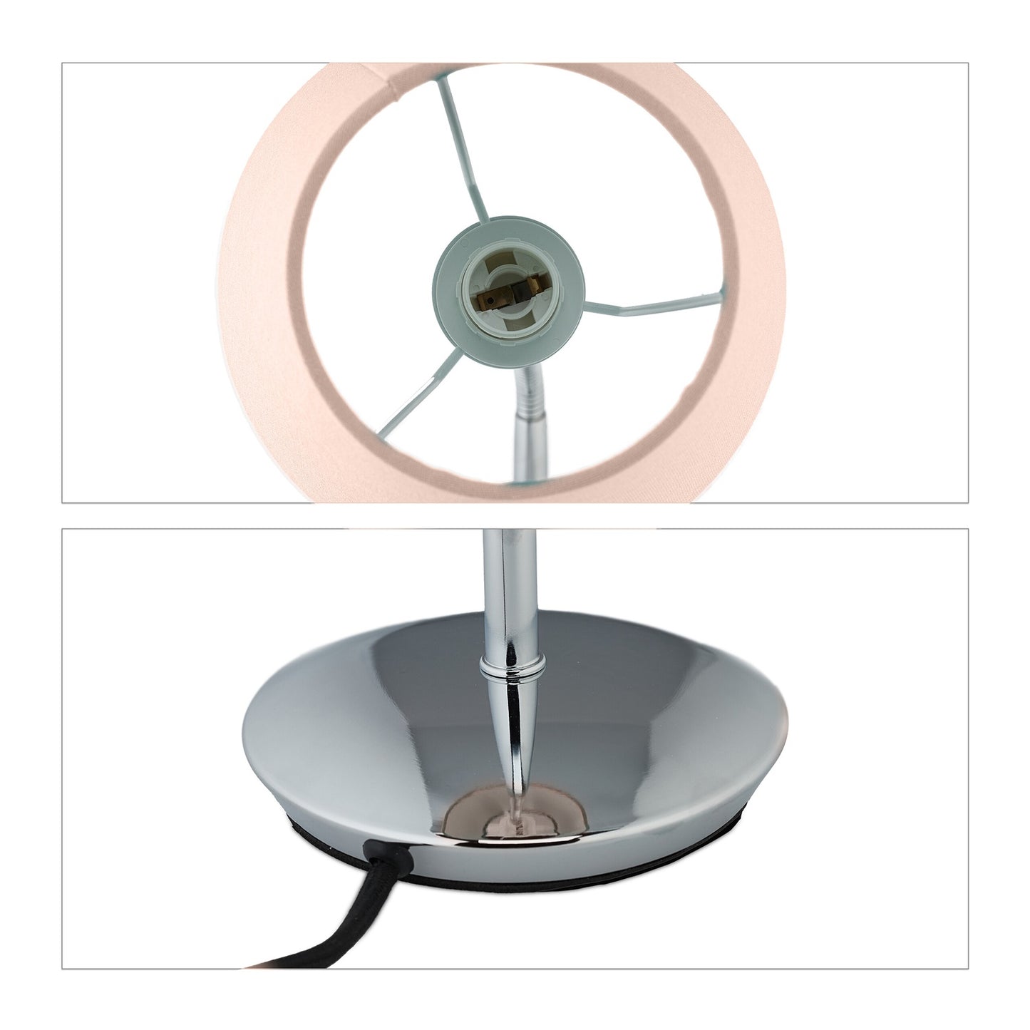 Flexible table lamp with fabric shade