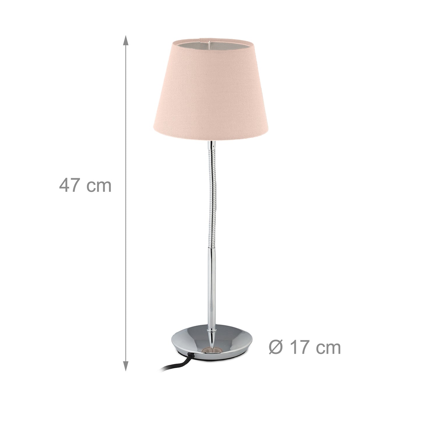 Flexible table lamp with fabric shade