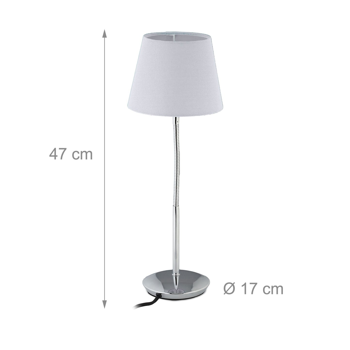 Flexible table lamp with fabric shade