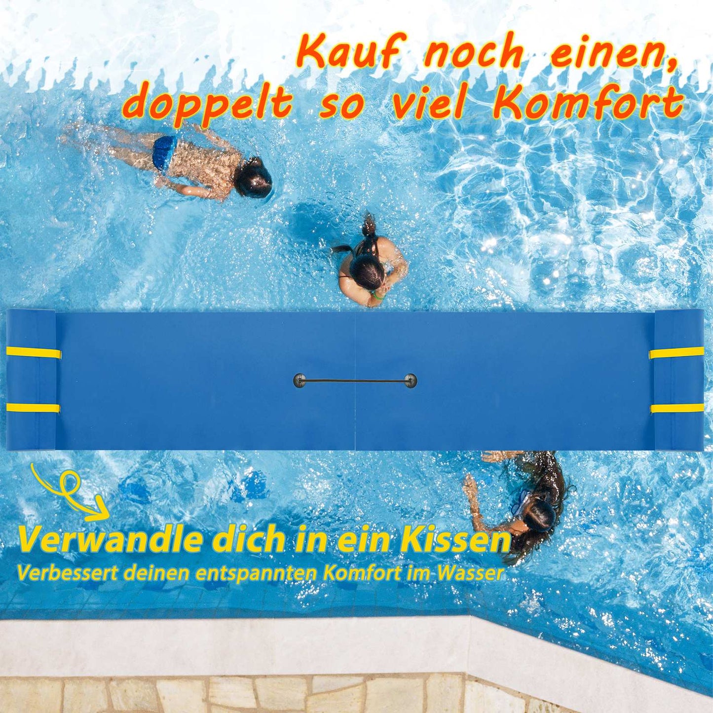 Floating Water Mat, Durable XPE Foam, 213x67 cm, Blue