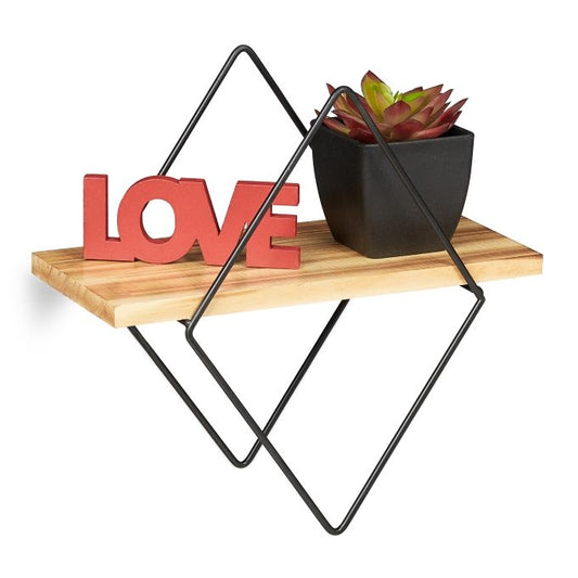 Floating diamond shaped shelf