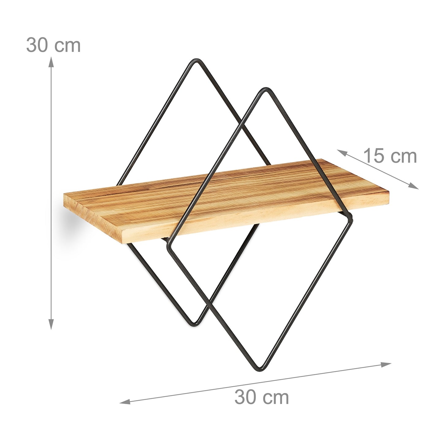 Floating diamond shaped shelf