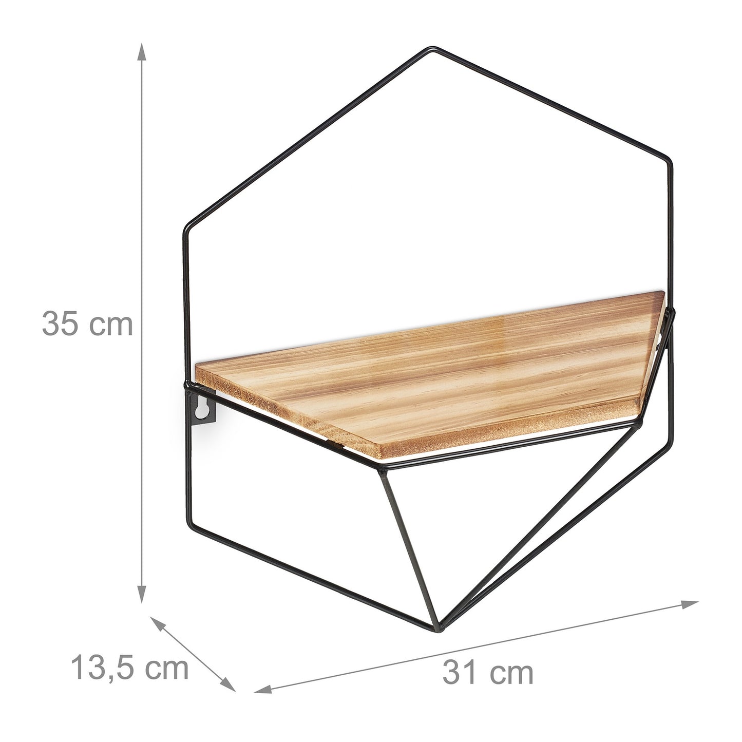 Floating honeycomb shelf