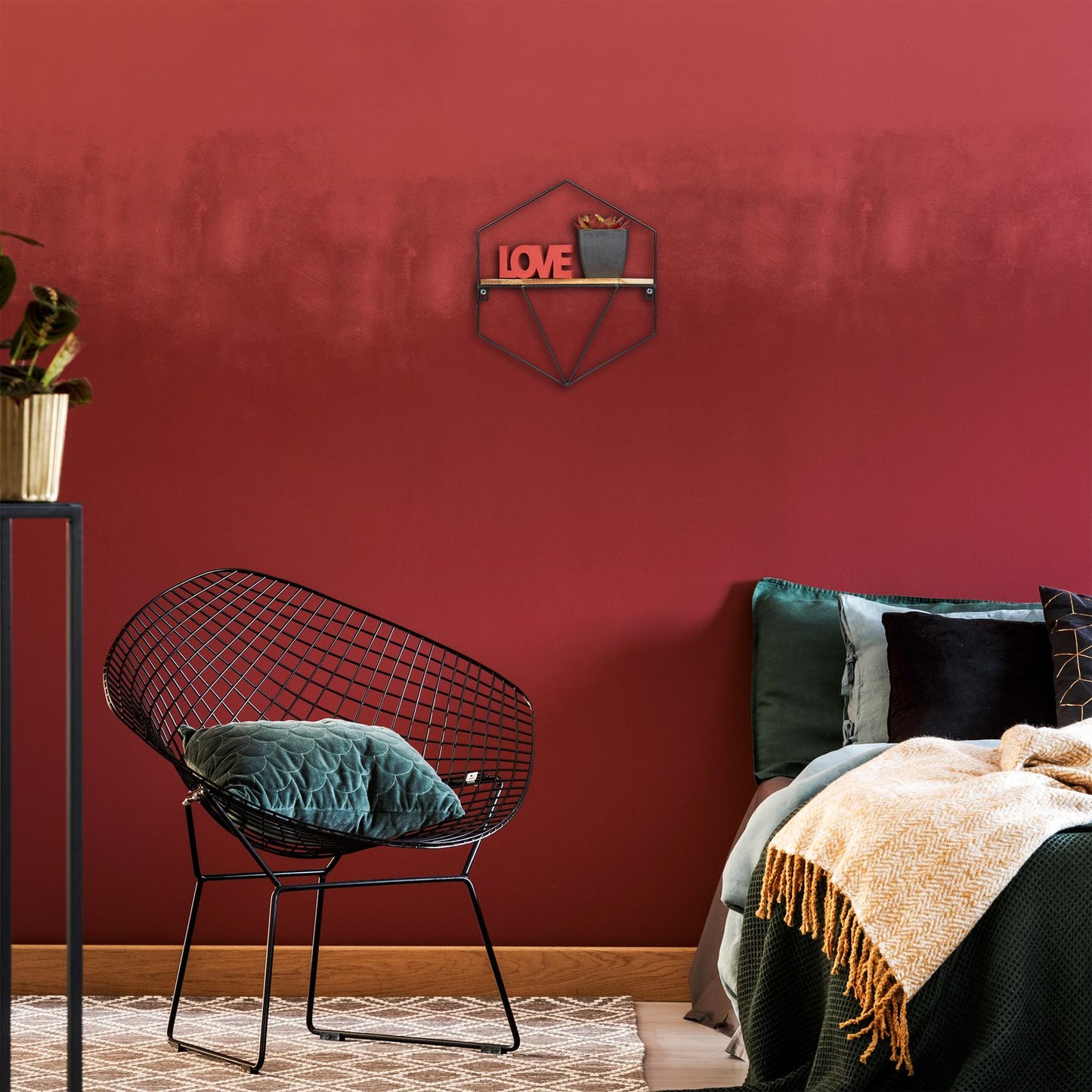 Floating honeycomb shelf