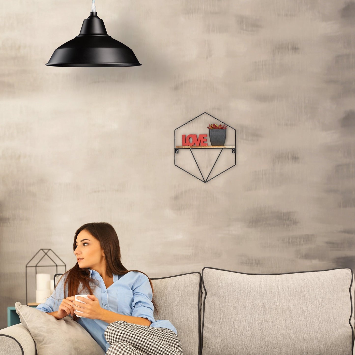 Floating honeycomb shelf