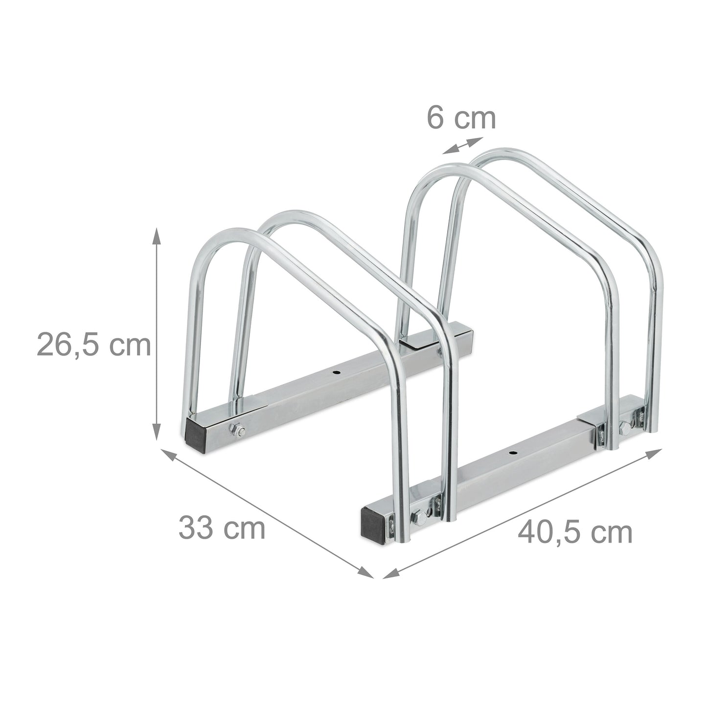 Floor Bike Rack for 2 Bicycles, Galvanised Steel