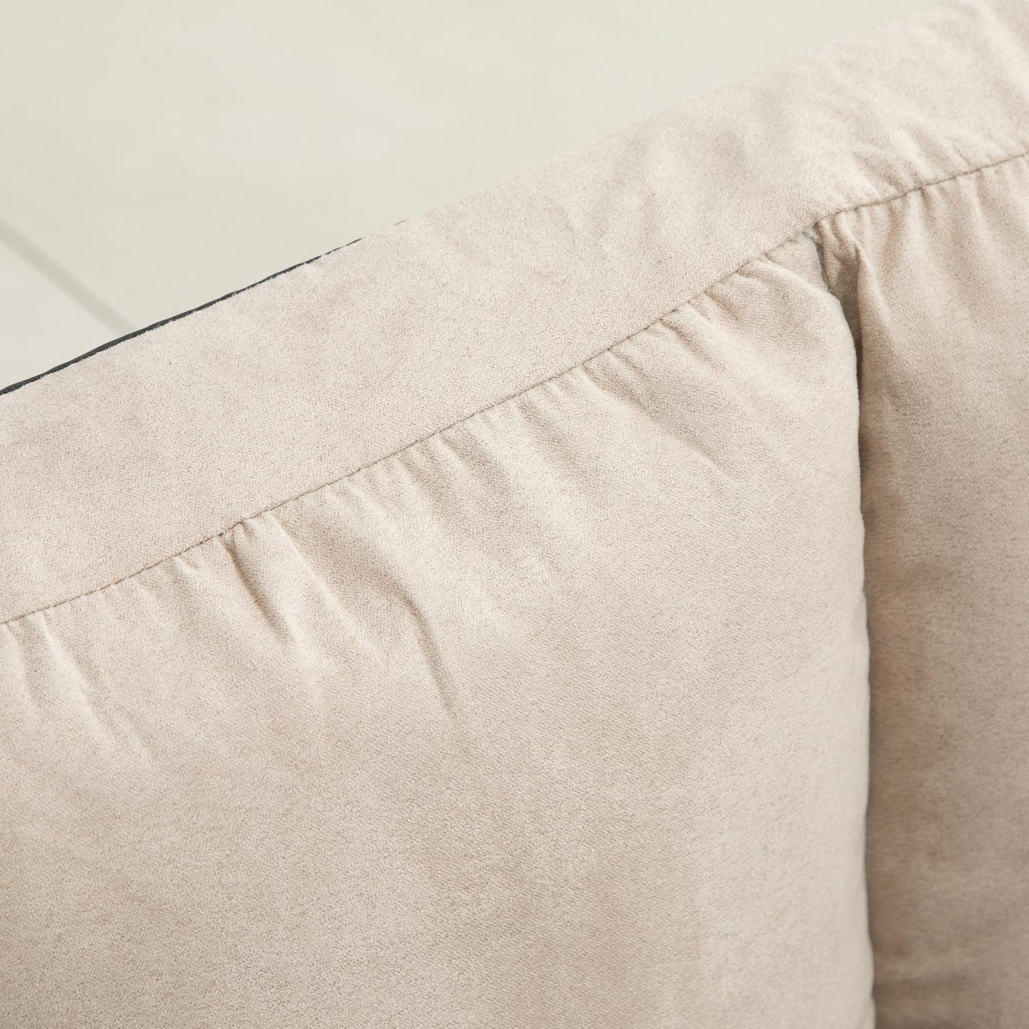 Adjustable Beige Velvet Floor Chair bed with backrest