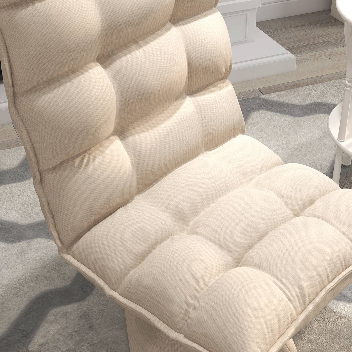 Adjustable floor chair, padded sofa, beige