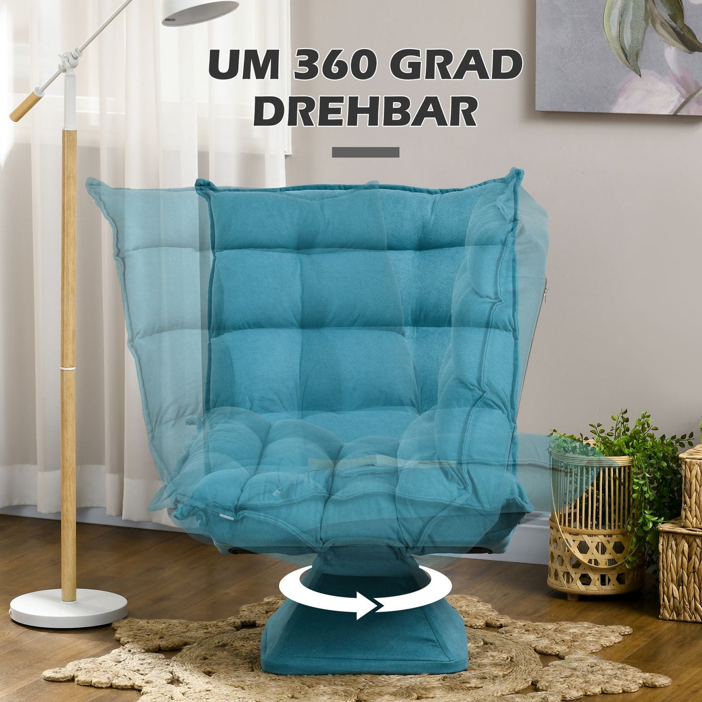 Adjustable floor chair - Blue Meditation sofa
