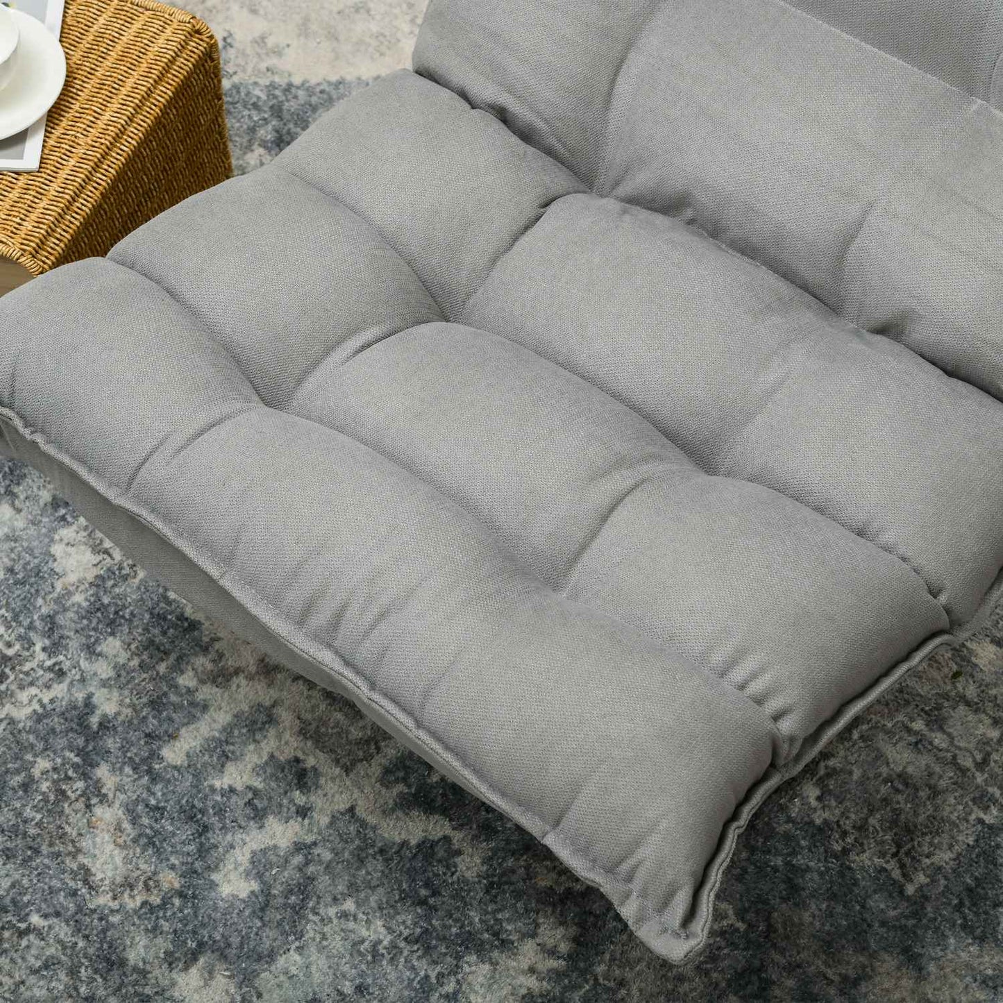 Adjustable floor chair, light gray meditation sofa