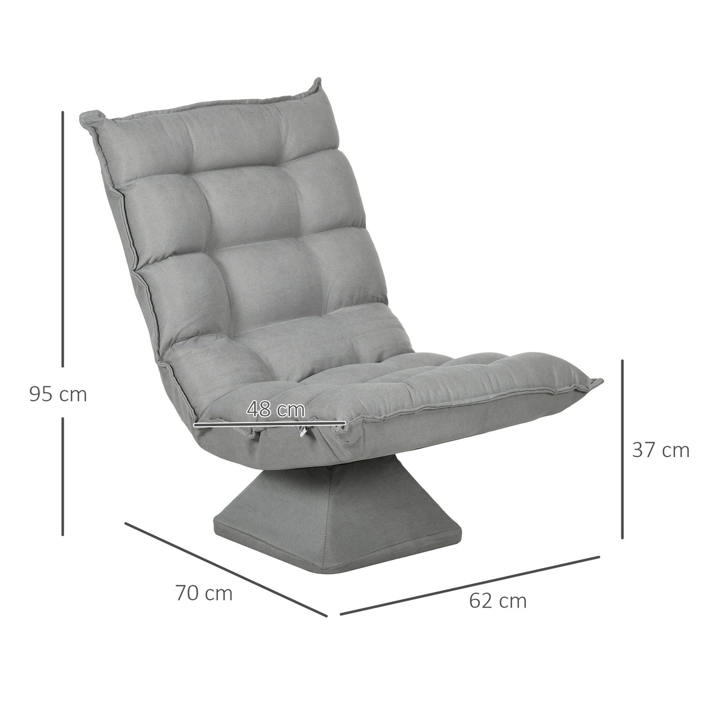 Adjustable floor chair, light gray meditation sofa