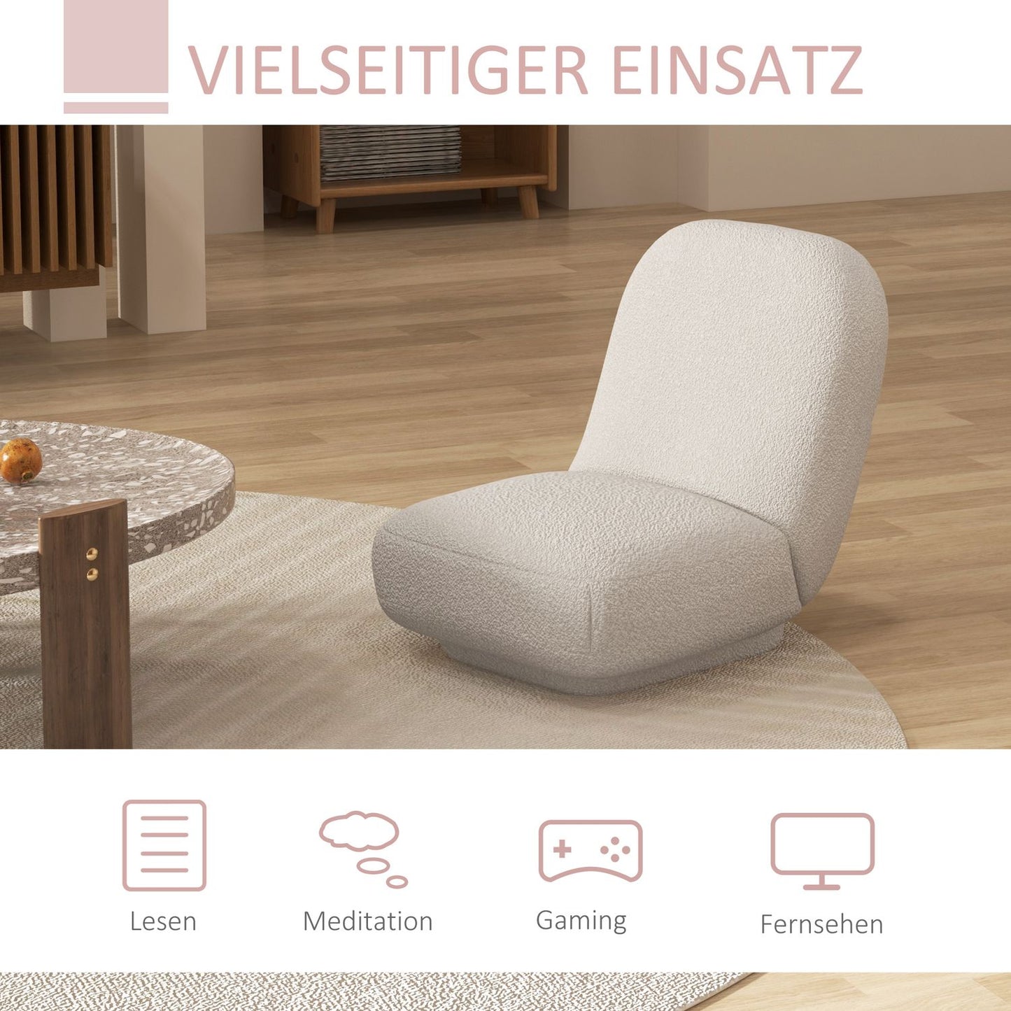 Cream Velvet Floor Chair & Sofa - Meditation or Lounge Use