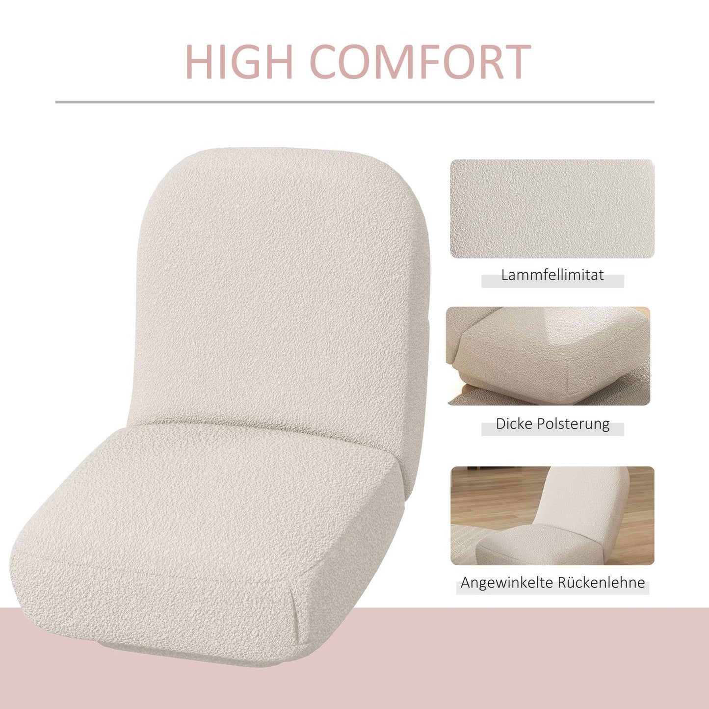 Cream Velvet Floor Chair & Sofa - Meditation or Lounge Use
