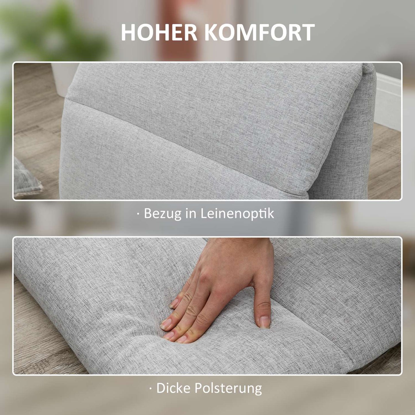 Adjustable floor chair with backrest in 5 levels