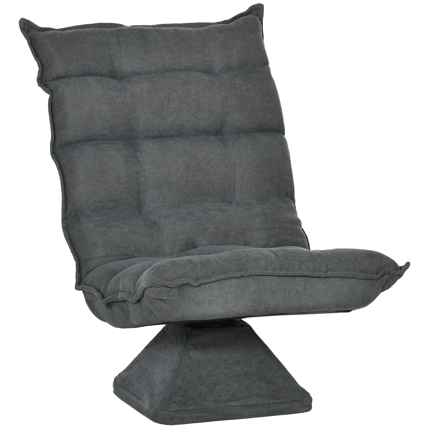 Adjustable gray floor chair - swivel, microfiber comfort