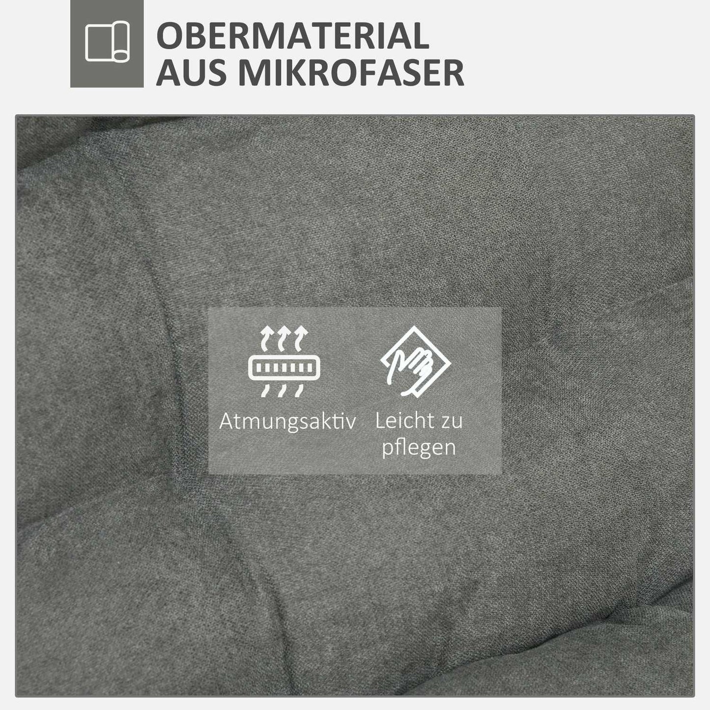 Adjustable gray floor chair - swivel, microfiber comfort